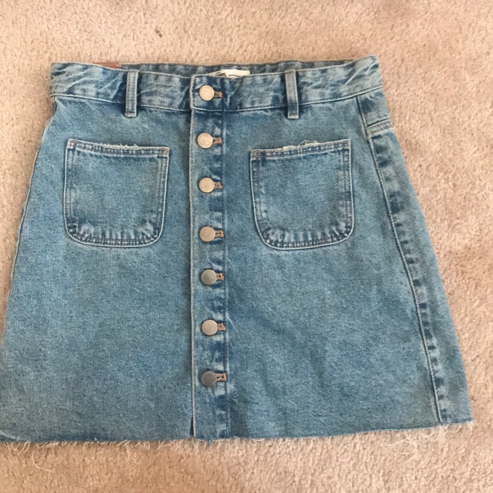 Button Up Denim Skirt